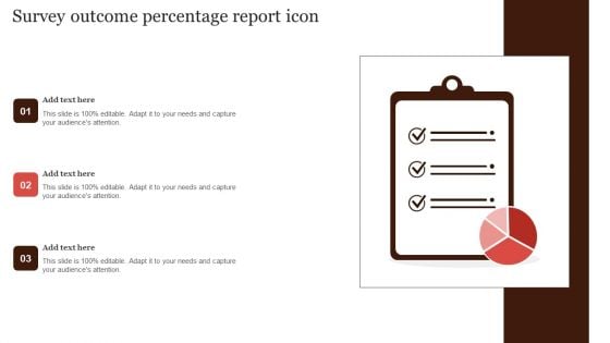 Survey Outcome Percentage Report Icon Diagrams PDF