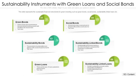 Sustainability Instruments With Green Loans And Social Bonds Ppt PowerPoint Presentation File Brochure PDF