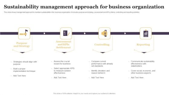 Sustainability Management Approach For Business Organization Sample PDF