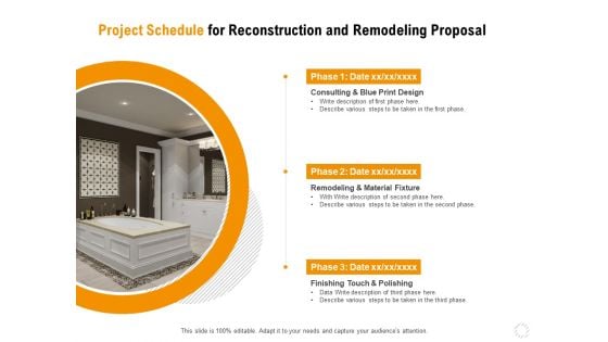 Sustainable Building Renovation Project Schedule For Reconstruction And Remodeling Proposal Background PDF