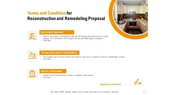 Sustainable Building Renovation Terms And Condition For Reconstruction And Remodeling Proposal Topics PDF