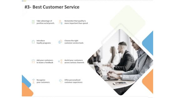 Sustainable Competitive Advantage Management Strategy 3 Best Customer Service Ppt Infographic Template Aids PDF