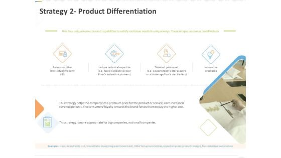 Sustainable Competitive Advantage Management Strategy Strategy 2 Product Differentiation Ppt File Summary PDF