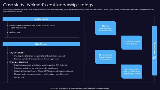 Sustainable Competitive Edge Case Study Walmarts Cost Leadership Strategy Clipart PDF