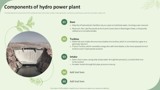 Sustainable Energy Resources Components Of Hydro Power Plant Slides PDF Sustainable Energy Resources Components Of Hydro Power Plant Slides PDF