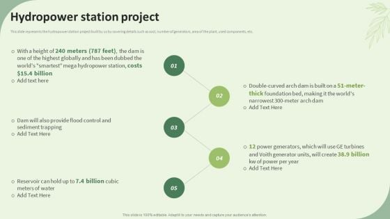 Sustainable Energy Resources Hydropower Station Project Ppt Styles Deck PDF