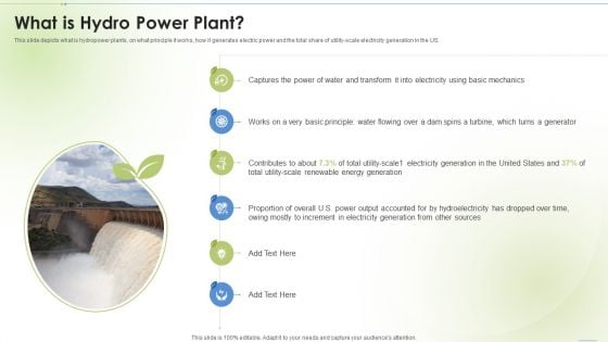 Sustainable Energy What Is Hydro Power Plant Ppt PowerPoint Presentation Layouts Slide Download PDF