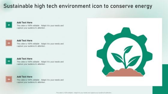 Sustainable High Tech Environment Icon To Conserve Energy Portrait PDF