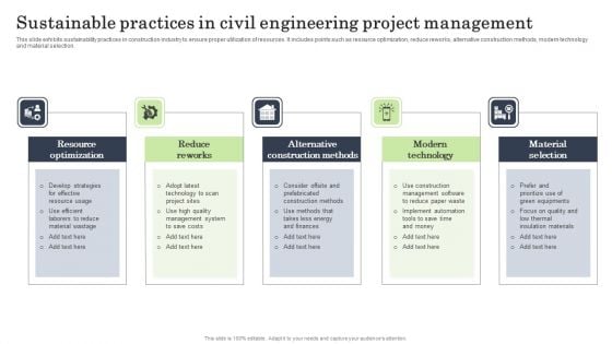 Sustainable Practices In Civil Engineering Project Management Ideas PDF Sustainable Practices In Civil Engineering Project Management Ideas PDF