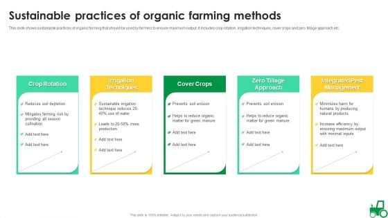 Sustainable Practices Of Organic Farming Methods Template PDF