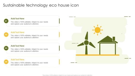 Sustainable Technology Eco House Icon Ppt Infographic Template Information PDF