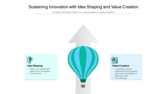 Sustaining Innovation With Idea Shaping And Value Creation Ppt PowerPoint Presentation Inspiration Objects PDF