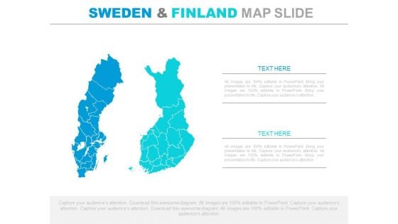 Sweden And Finland Map For Business Analysis Powerpoint Slides