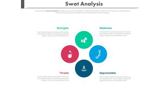 Swot Analysis Diagram For Business Powerpoint Template