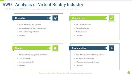 Swot Analysis Of Virtual Reality Industry Artificial Intelligence Firm Structure Pdf