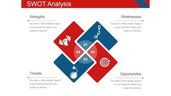 Swot Analysis Template 1 Ppt PowerPoint Presentation Icon Example Introduction