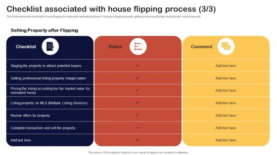 Synopsis For House Flipping Techniques Checklist Associated With House Flipping Process Ideas PDF