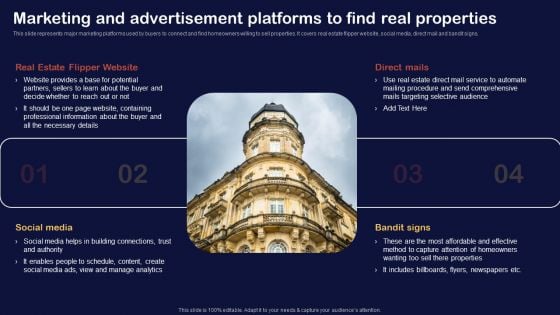 Synopsis For House Flipping Techniques Marketing And Advertisement Platforms Find Real Properties Formats PDF