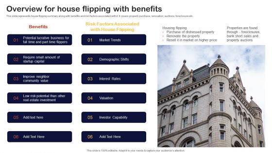 Synopsis For House Flipping Techniques Overview For House Flipping With Benefits Professional PDF