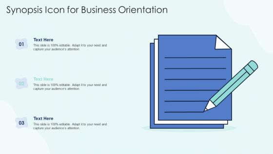 Synopsis Icon For Business Orientation Clipart PDF