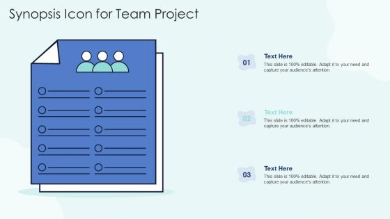 Synopsis Icon For Team Project Template PDF