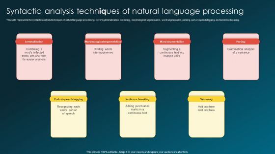 Syntactic Analysis Techniques Of Natural Language Processing Designs PDF