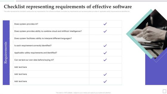System Deployment Project Checklist Representing Requirements Of Effective Software Mockup PDF