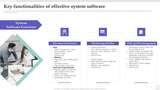 System Deployment Project Key Functionalities Of Effective System Software Themes PDF