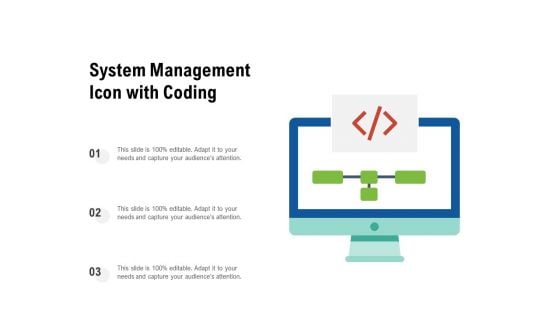 System Management Icon With Coding Ppt PowerPoint Presentation Show Diagrams PDF