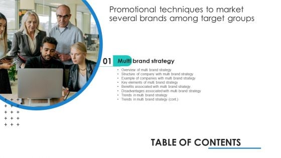 TABLE OF CONTENTS Promotional Techniques To Market Several Brands Among Target Groups Themes PDF