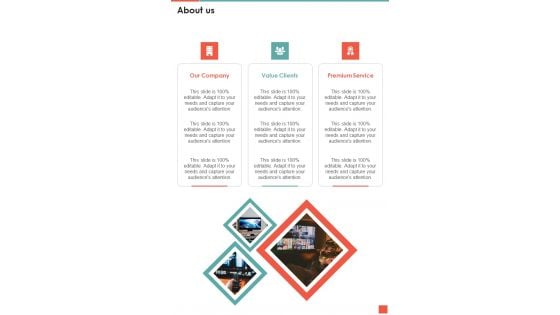 TV Promotion Proposal About Us One Pager Sample Example Document