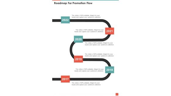 TV Promotion Proposal Roadmap For Promotion Flow One Pager Sample Example Document