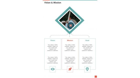 TV Promotion Proposal Vision And Mission One Pager Sample Example Document