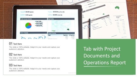 Tab With Project Documents And Operations Report Ppt PowerPoint Presentation File Vector PDF