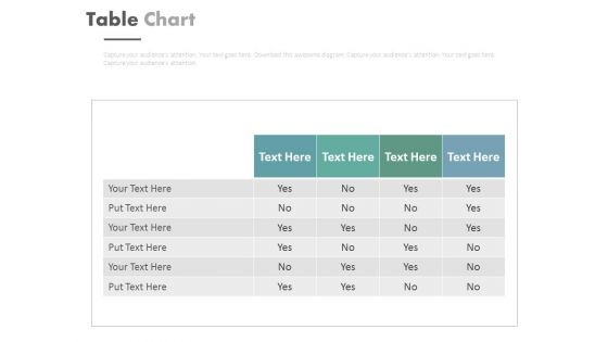 Table Chart For Balanced Scorecard Measures Powerpoint Slides