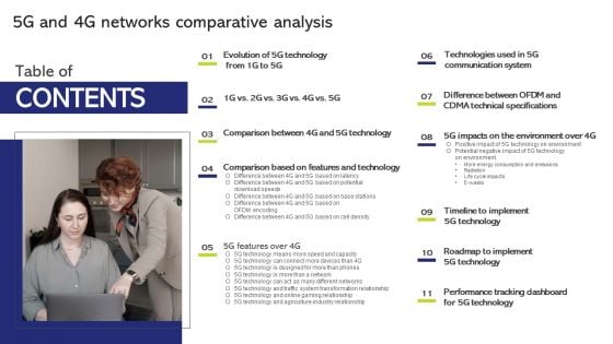 Table Fo Contents 5G And 4G Networks Comparative Analysis Structure PDF