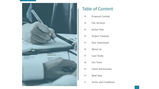 Table Of Content Action Plan Ppt PowerPoint Presentation Pictures Gridlines