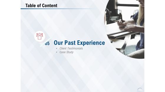 Table Of Content Experience Ppt PowerPoint Presentation Summary Graphics Tutorials