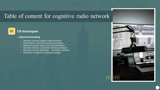 Table Of Content For Cognitive Radio Network Techniques Download PDF