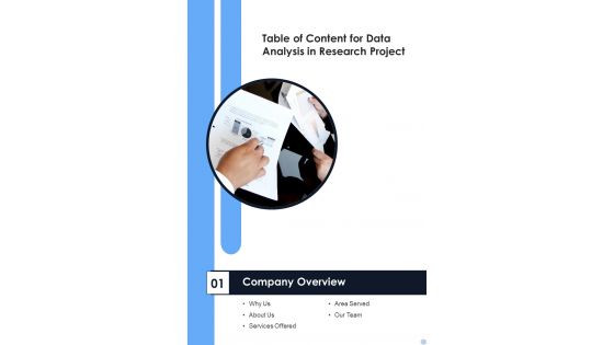 Table Of Content For Data Analysis In Research Project Slide6 One Pager Sample Example Document