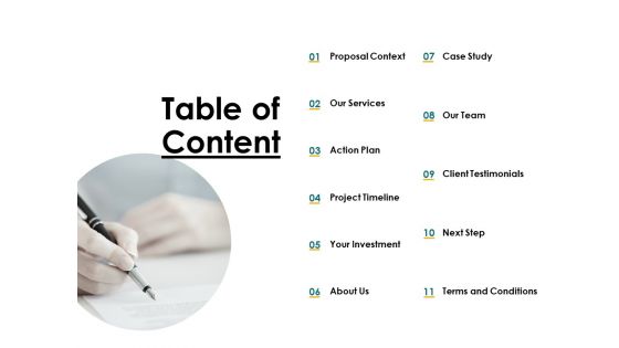 Table Of Content Investment Ppt PowerPoint Presentation Infographic Template Graphics Template