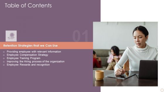 Table Of Content Managing Employee Turnover Portrait PDF Table Of Content Managing Employee Turnover Portrait PDF