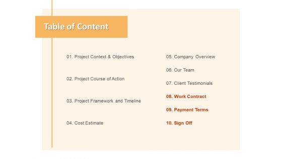 Table Of Content Marketing Ppt PowerPoint Presentation Summary