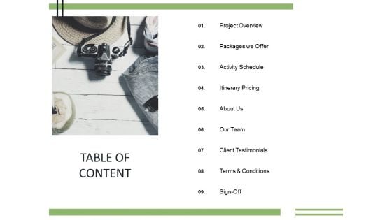 Table Of Content Our Team Ppt PowerPoint Presentation Summary Example