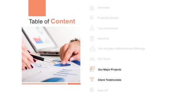 Table Of Content Our Team Ppt PowerPoint Presentation Topics