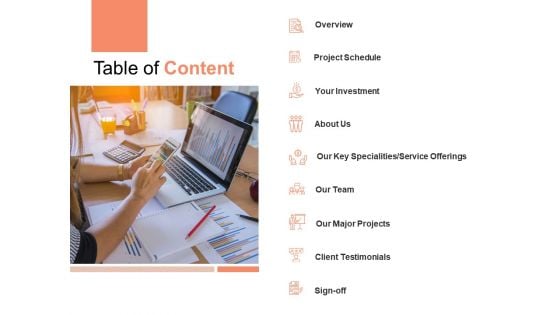 Table Of Content Ppt PowerPoint Presentation Gallery Slide Portrait