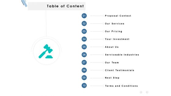 Table Of Content Ppt PowerPoint Presentation Icon Ideas