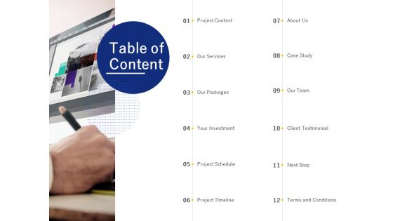 Table Of Content Ppt PowerPoint Presentation Inspiration Samples
