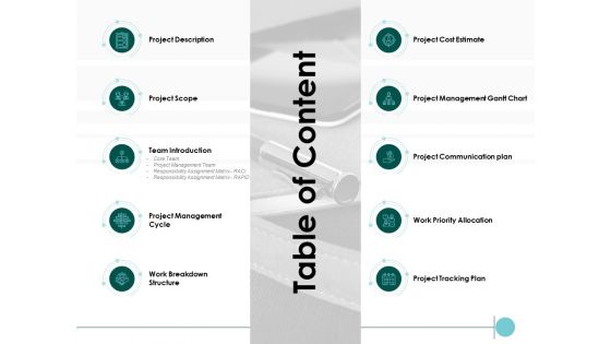 Table Of Content Ppt PowerPoint Presentation Model Microsoft