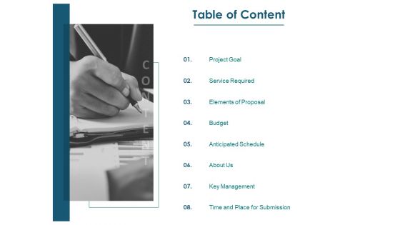 Table Of Content Ppt PowerPoint Presentation Show Graphics